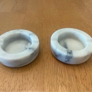 Vintage White Marble Ashtrays 1984